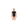 T-shirt noir rayé opaque et transparent 